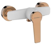 White Rose Gold Shower Mixer Wall Mounted Single Lever
