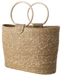 Stråväska flätad natur 35x25 cm bambuhandtag