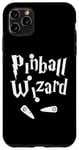 Coque pour iPhone 11 Pro Max Pinball Wizard, joueur de machine d'arcade, amateur de jeux et concepteur artistique