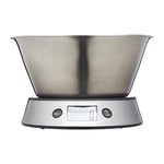 Taylor Pro Digital Kitchen Food Scales with Removable Bowl, Professional Standard with Tare Feature and Precision Accuracy, Stainless Steel Finish, Weighs 5 kg Capacity