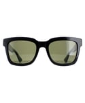 Gucci Rectangle Mens Black and Green With Red Stripe GG0001SN - One Size