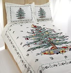 Avanti Linens Spode Christmas Tree Collection, Polyester Blend, Ivory, King