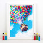 N / A Canvas decorative painting Balloon House Up Movie Print Pixar Poster Oil Painting Wall Art Canvas Painting Adventure Travel Posters Nursery Kids Room Decor Art Decor