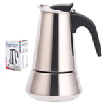 CUPERINOX STOVETOP ESPRESSO MAKER | Italian stainless steel induction coffee maker |6 ESPRESSO CUPS