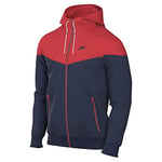 Nike Homme Sportswear Heritage Essentials Windrunner Sweatshirt, Midnight Navy/Lt Crimson/Midnight Navy, L EU