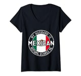 Womens My Husband Is Mexican Mexico Heritage Roots Flag V-Neck T-Shirt