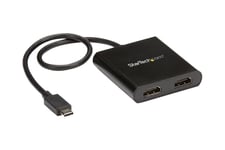 StarTech.com 2-Port Multi Monitor Adapter, USB-C to 2x HDMI Video Splitter, USB Type-C DP Alt Mode MST Hub, Dual 4K 30Hz or 1080p 60Hz, Compatible with Thunderbolt 3, Windows Only Stream Transport (MSTCDP122HD) - adapterkabel / 44 m