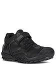 Geox Boys Savage Leather Strap and Lace School Shoe - Black, Black, Size 11.5 Younger