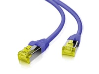 Helos Patchkabel S/Ftp (Pimf) Cat 6A Lila 30M - Solid Koppar Patchkabel Med Smalt Kinkskydd - Inkl. Längdbeteckning På Rj45-Kontakten - Pimf-Skärmad Cat6a-Kabel, Halogenfri - 10Gbe Lämplig Och Poe-Kapabel (191054)