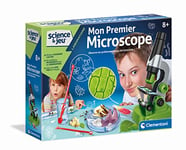 Clementoni- Science Premier Microscope-Jeu Scientifique-Version française, fabriqué en Italie, 8 Ans et Plus, 52510, Multicolore