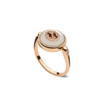 Gucci Interlocking 18ct Rose Gold Mother Of Pearl Ring - Q.5