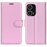 Xiaomi Poco F5 5G - Læder cover / pung - Pink