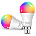 lomota Smart Bulb Alexa Light Bulbs,B22, 9W,Energy Saving WiFi Led Bulb with Colour Changing Light,Dimmable (Warm/Cool) SmartBulbs Works with Alexa,Google,APP or Voice Control (Set of 2)