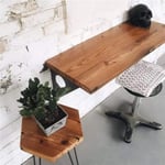 FURVOKIA Industrial Rustic Wall-Mounted Computer Desk,Cafe Dining Table Shelves,Pine Wood Bookshelf Bar Tables (31.5“LX13.8”D)