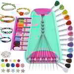 Arts et travaux manuels pour les enfants de 8 à 12 ans, kit de fabrication de bracelets d'amitié pour filles, kit de fabrication de bijoux, cadeaux de Noël pour enfants de 6-12 ans (Vert/Rose)