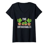 Womens Cactus The Untouchables Succulents Cactus V-Neck T-Shirt