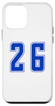 Coque pour iPhone 12 mini Bleu Numéro 26 Équipe Junior Sports Uniforme Numéroté