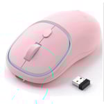 Laddningsbar Trådlös Mus, Tyst Datormus (Rosa), 2.4G St