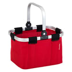 Theo Klein| reisenthel shopping basket carrybag mini, red I Shopping accessory with aluminium frame and foldable handle I Measurements: 25 cm x 17.5 cm x 16.5 cm I Toys for children aged 3 and over.