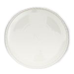 Riviera Maison Assiette plate blanc, Assiette plate, Rond, vaisselle, Classique avec bord moleté - Elegant Twist Dinner Plate - Porcelaine - (ØxH) 28x2