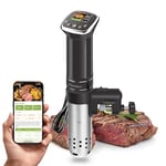 KitchenBoss WIFI Sous Vide Machine: Sous Vide Cooker Ultra Quiet Cooking Machine 1100W Stainless Steel IPX7 Waterproof Immersion Circulator LCD Preset Recipes Black