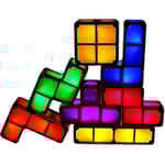 Tetris Stapelbar Nattlampa, 7 St Diy Led 7 Färger 3d Pussel Induktion Låsande Skrivbordslampa Belysning Diy Magiska Block Ljusstarkt Ljus För Barn Tonåringar