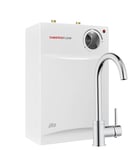 Thermoflow Ensemble de chauffe-eau sous-évier UT 5 Ovalis | Chauffe-eau sous-évier avec mitigeur basse pression 5 l de volume | Raccord G 3/8" | 35 - 75 °C | 65 °C en 10 min.