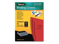 Pack 25 couvertures Delta format A4 rouge 250 g/m2 Fellowes 5373701