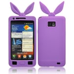 Samsung Funny Bunny (lila) Galaxy S2 Silikonskal