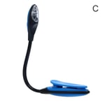 Mini Flexible Clip On Booklight Led Book Reading Lamp Light C Blue
