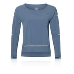 Asics Womens Lite-show Long Sleeve Top Blue Sports Running Breathable Reflective