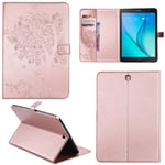 Ooboom® Samsung Galaxy Tab A 9.7 Case Cat Tree Pattern PU Leather Flip Smart Cover Wallet Stand with Card/Cash Slots Packet Magnetic Clasp for Samsung Galaxy Tab A 9.7 - Rose Gold
