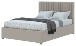 Electronic Aspire Double Linen Adjustable Bed with Mattress - Off White