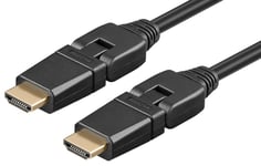 Goobay Vinklet HDMI 2.0 kabel - 4K/60Hz - Sort - 2 m