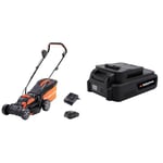 Yard Force 20V 33cm Cordless Lawnmower with 4.0Ah Lithium-Ion Battery & Quick Charger - LM C33 & 20V 2.5Ah Lithium Ion Battery Compatible with All Yard Force 20V Products Within CR20 Range