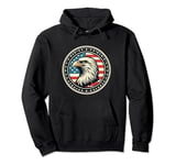 Vintage Retro American Flag | Bald Eagle | 4th of July Pullover Hoodie