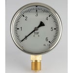 Manometer Ø 63 mm ner, 1/4&quot;, 0-16 barrfhus m/glycerin, m/spjäll
