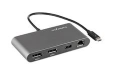 StarTech.com Thunderbolt 3 Mini Dock - Portable Dual Monitor w/ DP 4K 60Hz - 2X USB-A Hub (3.2/2.0), GbE - 28cm Cable - TB3 Multiport Adapter - Mac/Windows - Upgraded Version of TB3DKM2DP (TB3DKMDPL) - dockingstation - Thunderbolt 3 - 2 x DP - 1GbE