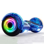 QINGMM Hoverboard,6.5" Two-Wheel Self Balancing Car with LED Light Flash And Bluetooth Speaker,Mobile App Control Electric Scooters,for Kids Adult,Blue