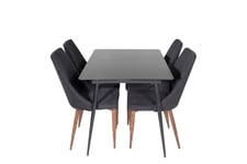 Venture Design Silar & Leone matgrupp Svart/svart 4 st stolar & bord 120 x 90 cm