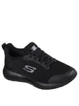 Skechers Squad SR Workwear Slip Resistant Trainers - Black, Black, Size 5, Women