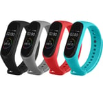 Funeng Straps for Xiaomi Mi Smart Band 4 / Mi Band 3, Colourful Replacement Bracelet in Anti-Lost Silicone Designed Fitness Tracker Accessories [Compatible with Xiaomi Mi Band 4] (4 Pieces 02)