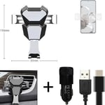  For Xiaomi 12T Pro Airvent mount + CHARGER holder cradle bracket car clamp