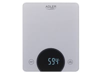 Adler Ad 3173S, Elektronisk Köksvåg, 10 Kg, 1 G, Grå, Glas, Inbyggd