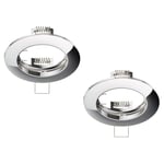 ledscom.de Recessed Ceiling Ring CIRC, Round, Chrome Glossy (GU10/MR16/GU5,3/50mm), 2pcs.