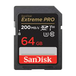 Sandisk SDXC Extreme Pro 64GB 200MB/s UHS-I V30 minnekort