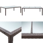 Matbord för trädgården brun 200x150x74 cm konstrotting - Utomhusmatbord - Utomhusbord - Home & Living