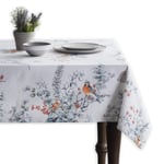 Maison d' Hermine Whitish Shabby Chique 100% Cotton Tablecloth for Kitchen | Dinning | Tabletop | Decoration Parties | Weddings | Thanksgiving/Christmas (Rectangle, 140 cm x 180 cm)