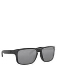 Oakley Rectangle Black Frame Grey Lens Sunglasses - Black, Black, Men