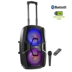Portable PA Speaker Syste, LED Lights Bluetooth & Microphone - Fenton FT210LED